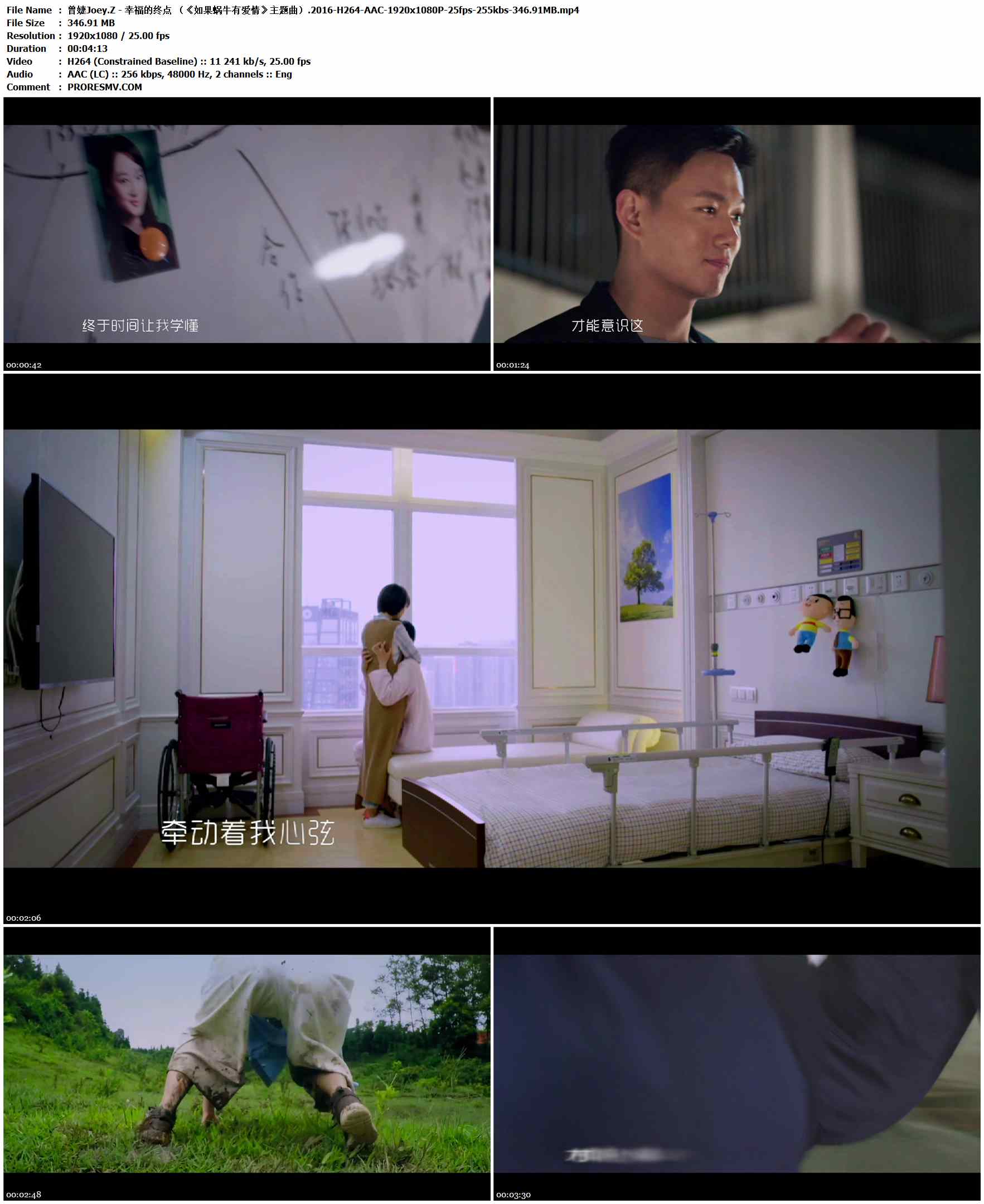 曾婕Joey.Z - 幸福的终点 （《如果蜗牛有爱情》主题曲）.2016-H264-AAC-1920x1080P-25fps-255kbs-346.91MB官方MV_高清MV